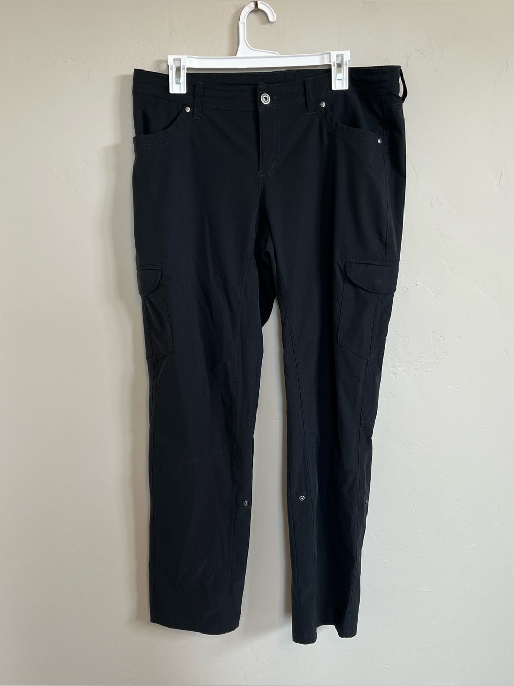 KUHL Womens Hiking Pants 14 Short Roll-Up Cargo Gray Black Outdoor Technical